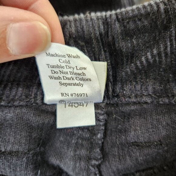 Garnet Hill Black Corduroy Pants Bootcut Jeans Wide Leg Women's 14 Long - Picture 7 of 7